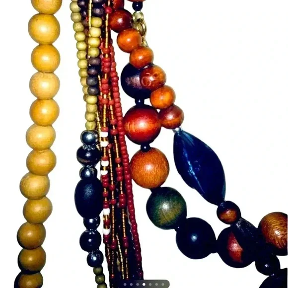 Lot of Wood Wooden Bead Beaded Necklaces - Picture 5 of 7